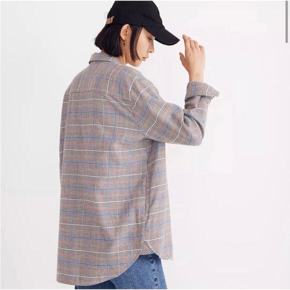 Madewell Flannel Sunday Shirt shacket in Elmhurst Plaid Size M - Picture 1 of 9